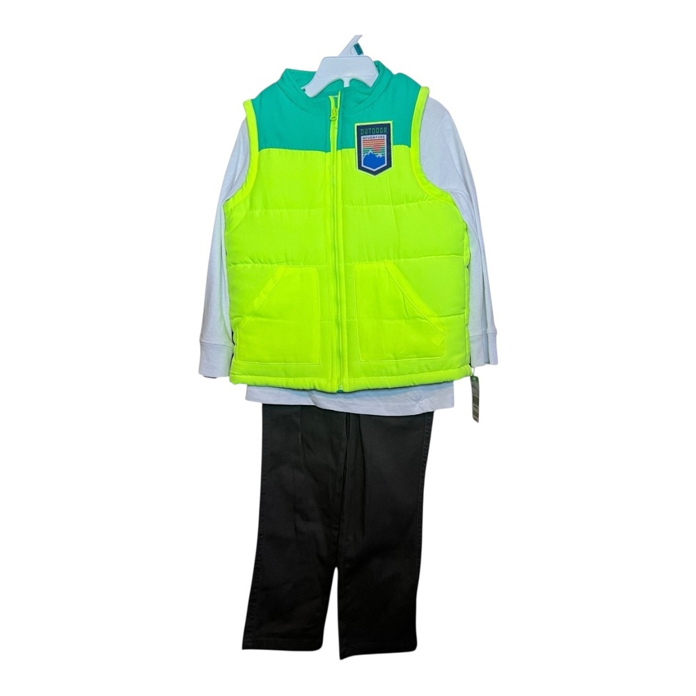 Toughskins Kids 5 6 Snowboard Bear Mountain Mayhem Vest‎ Long Sleeve Shirt Set